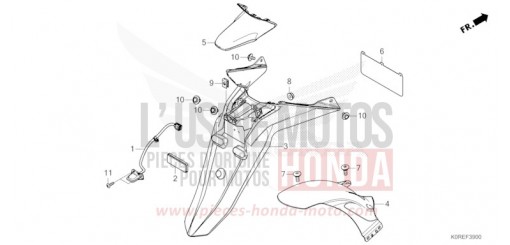 GARDE-BOUE ARRIERE/FEU D'IMMATRICULATION SH125ADT de 2026